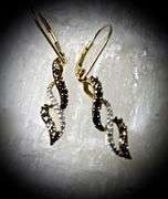 Fascinating Rose Gold Chocolate and White Diamond  Earrings