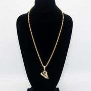 14 Kt Yellow Gold Plated High Top Shoe Pendant
