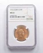 MS61 1916 Cuba Gold 10 Pesos NGC