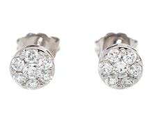 0.33ctw Diamond Cluster Stud Earrings in 14K