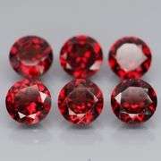 Set of 6 top red VS Garnets weighing 6.28 carats