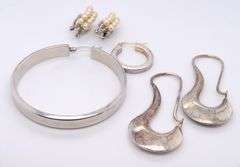 Group Lot of Vintage Sterling Silver Earrings