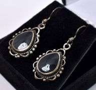Black Onyx Dangle Earrings In Sterling Silver