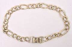 Handsome Figaro Chain Bracelet In Yellow Gold