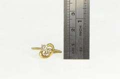 14K Yellow Gold Retro Diamond Vintage Promise Engagement Ring