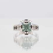 Sparkling 2 Ct Lab Simulated Mint Green Diamond Ring