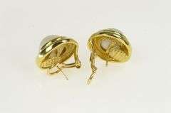 18K Yellow Gold 12.2mm Mabe Pearl Retro French Clip Earrings