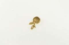 14K Yellow Gold Apple Peach Diamond Cut Fruit Cute Charm/Pendant