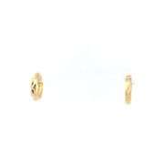 14K Yellow Gold 11.3m Vintage Honeycomb Huggies Hoop Earrings