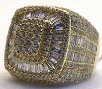 GLAMOROUS 14K YELLOW GOLD MULTI DIAMOND MEN’S RING