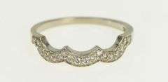 14K White Gold 1/3 Ctw Diamond Scalloped Wedding Band Ring