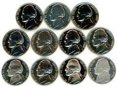 11 Assorted Proof Jefferson Nickels: 1961-1978