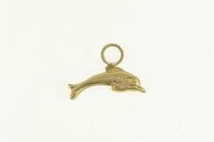 14K Yellow Gold Dolphin Jumping Vintage Ocean Animal Charm/Pendant