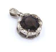 Group Lot of 6 Art Deco 925 Sterling Silver Gemstone Pendants