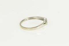 10K White Gold Vintage Three Stone Bypass Statement Ring