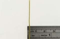 14K Yellow Gold 0.9mm Square Chain Vintage Box Link Necklace