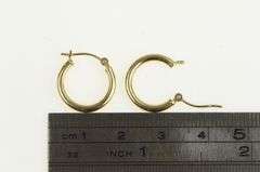 14K Yellow Gold 14.9mm Round Vintage Simple Classic Hoop Earrings