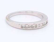 Dazzling White Gold Princess Cut Channel Set Diamond Band