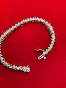 CERTIFIED 14K GOLD AND DIAMOND TENNIS BRACELET. 3.00 CARAT