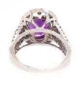 5.75ct Oval Amethyst and 1.10ctw Diamond Frame Ring in 14K