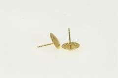 14K Yellow Gold Scallop Sea Shell Ocean Beach Motif Stud Earrings