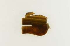 14K Yellow Gold Tiger's Eye Carved Ruby Eyed Elephant Pendant