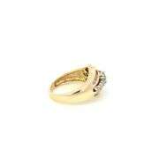10K Yellow Gold Diamond Encrusted Bypass Vintage Band Ring