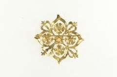 14K Yellow Gold Natural Opal Flower Vintage Statement Pin/Brooch