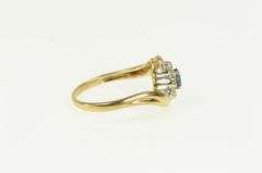 10K Yellow Gold Natural Sapphire Diamond Halo Bypass Ring