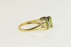14K Yellow Gold Marquise Peridot Diamond Accent Statement Ring