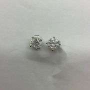 CERTIFIED 14KT SOLID WHITE GOLD DIAMOND STUD EARRINGS