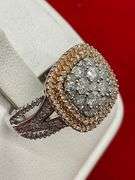 CERTIFIED BRAND NEW DIAMOND RING WITH ROSE GOLD ACCENT