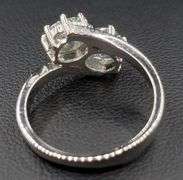 Twin Solitaire 14 Kt White Gold Plate 2.5 Ct VVs1 F-G Fire Moissanite Ring