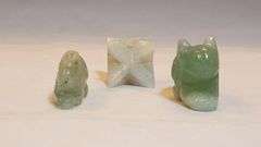 Natural Aquamarine 3 Piece Hand Carved Figurines
