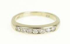 14K White Gold 0.21 Ctw Diamond Vintage Wedding Band Ring