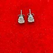 CERTIFIED BRAND NEW 14K WHITE GOLD AND DIAMOND STUD EARRINGS
