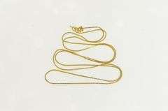 14K Yellow Gold 0.7mm Square Chain Vintage Box Link Necklace