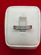 CERTIFIED 14K WHITE GOLD AND DIAMOND BAND.