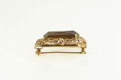 14K Yellow Gold 1940's Amethyst Ornate Scroll Vine Filigree Pin/Brooch