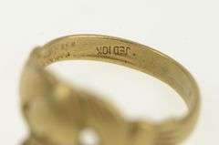 10K Yellow Gold Vintage Claddagh Traditional Celtic Loyalty Ring