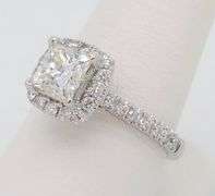 Stunning Princess Cut Halo Diamond Engagement Ring