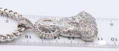 What an Incredible 18kt White Gold Diamond Buddha on Heavy Wheat Gold Chain Necklace