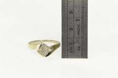 14K Yellow Gold Invisible Set Princess Diamond Cluster Bypass Ring