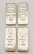 GROUP LOT OF 4x PAMP SUISSE 10 OZ FINE .999 SILVER BARS- 40.00 OZ TOTAL!