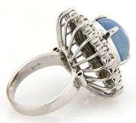 6.00ct Oval Star Sapphire Cabochon and 2.00ctw Diamond Starburst Frame Ring in 14K