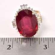 Amazing Ruby and Diamond Ring in 14K Yellow Gold
