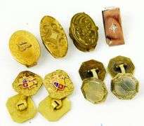 Estate Lot of Men's Antique Cuff Links & Tie Clips
