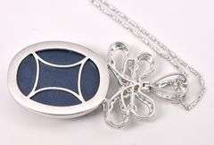 Enchanting Natural Blue Star Sapphire and Diamond Pendant Necklace in White Gold