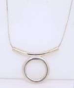 Italian Sterling Silver Circle Necklace