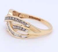 Pleasing Yellow Gold Diamond Crossover Ring
